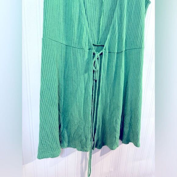 Reformation Green Ribbed Wrap Sundress Size S - Picture 4 of 8